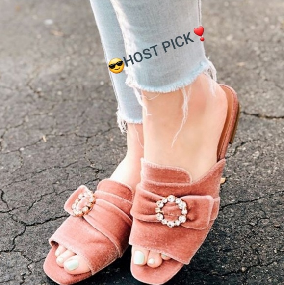 a new day Shoes - Velvet Rhinestone 1 left Slides BESTSELLER!😎 HP